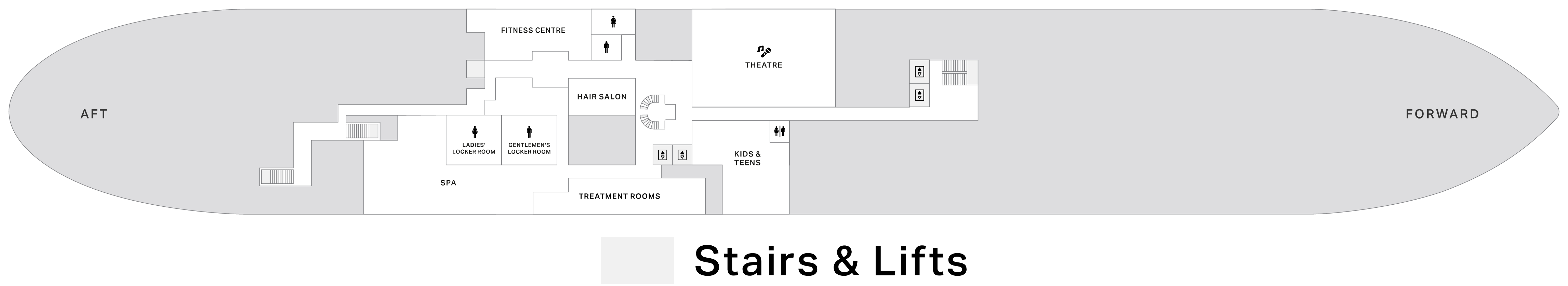 Four Seasons II, Deck 4: official cabin and venue layout