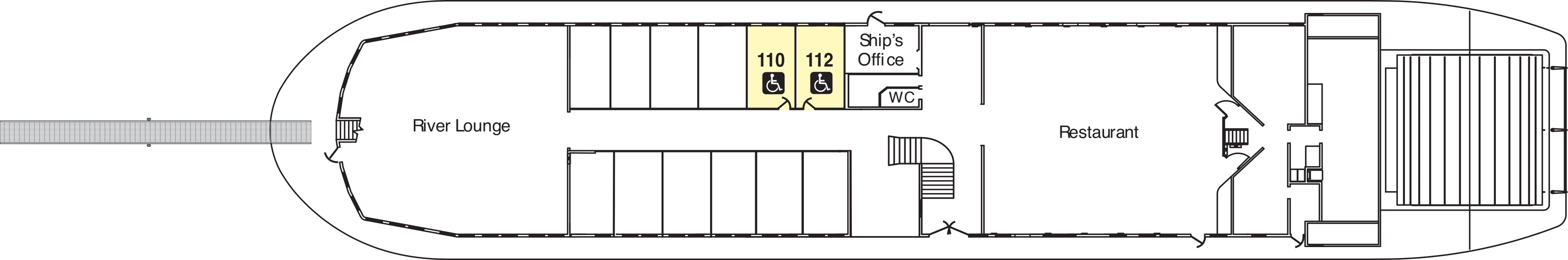 American West, Deck 1: official cabin and venue layout