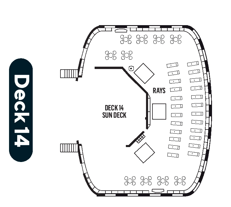 Celestyal Journey, Deck 14: official cabin and venue layout