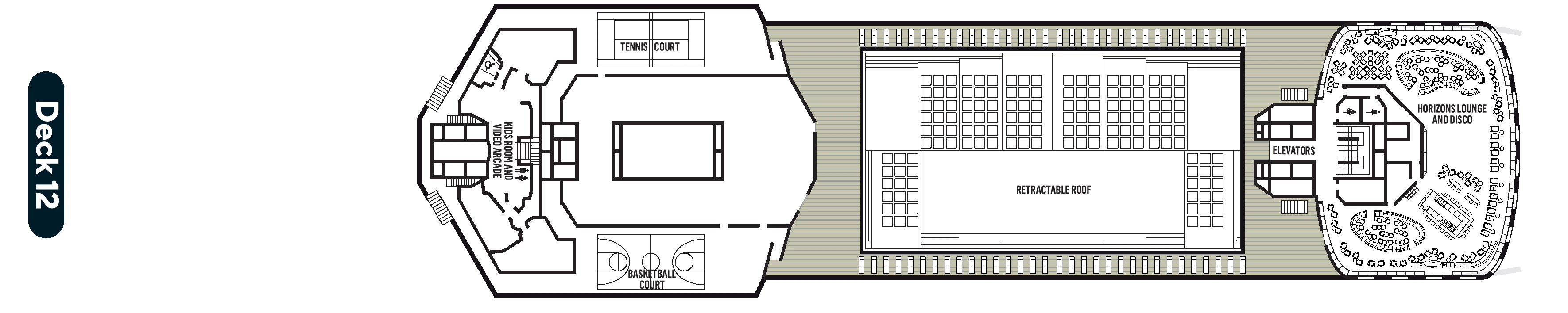 Celestyal Journey, Deck 12: official cabin and venue layout