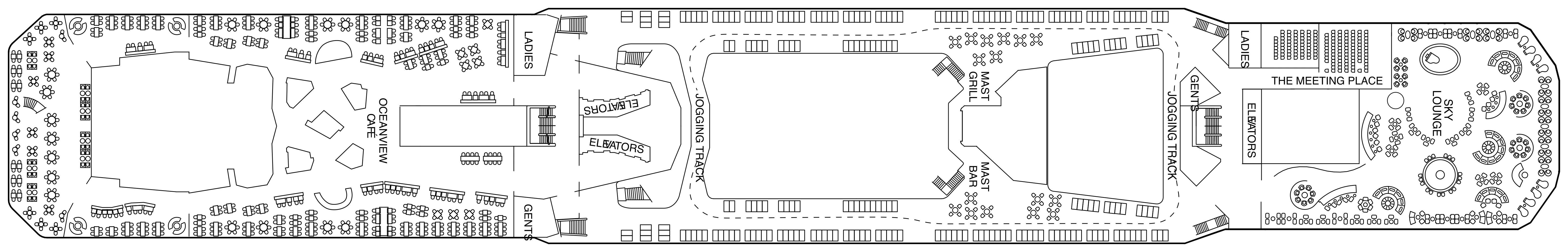 Celebrity Silhouette, Deck 14: official cabin and venue layout