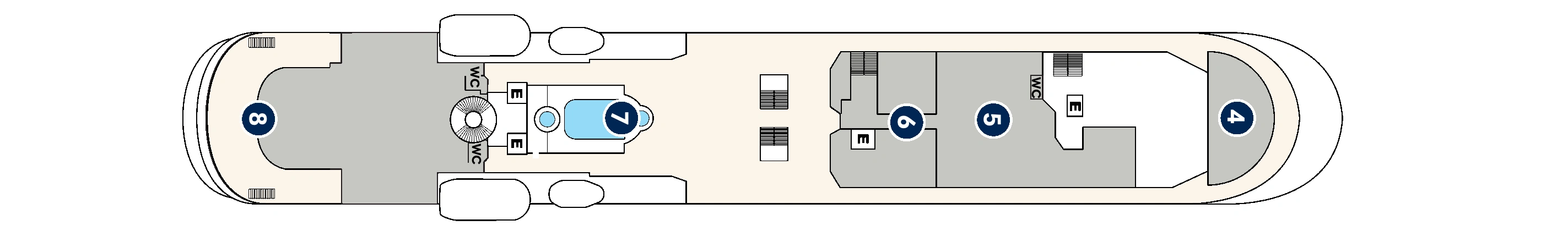 Star Pride, Deck 7: official cabin and venue layout