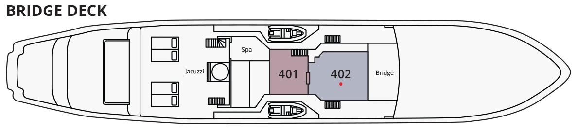 Aqua Blu, Deck 4: official cabin and venue layout