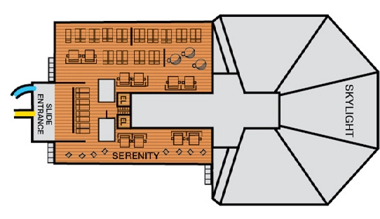 Carnival Radiance, Deck 14: official cabin and venue layout