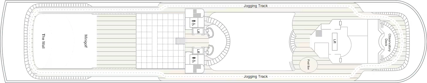 Marella Discovery 2, Deck 10: official cabin and venue layout