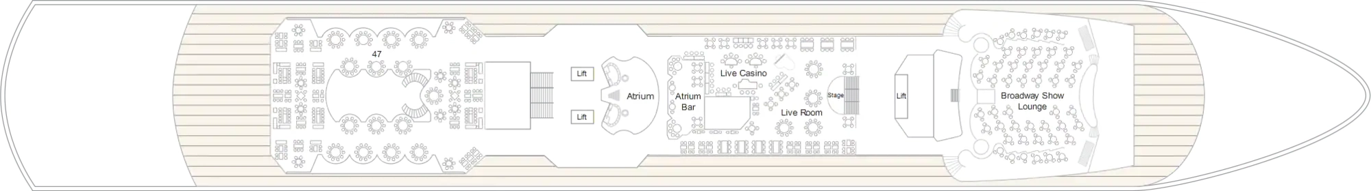 Marella Discovery 2, Deck 4: official cabin and venue layout