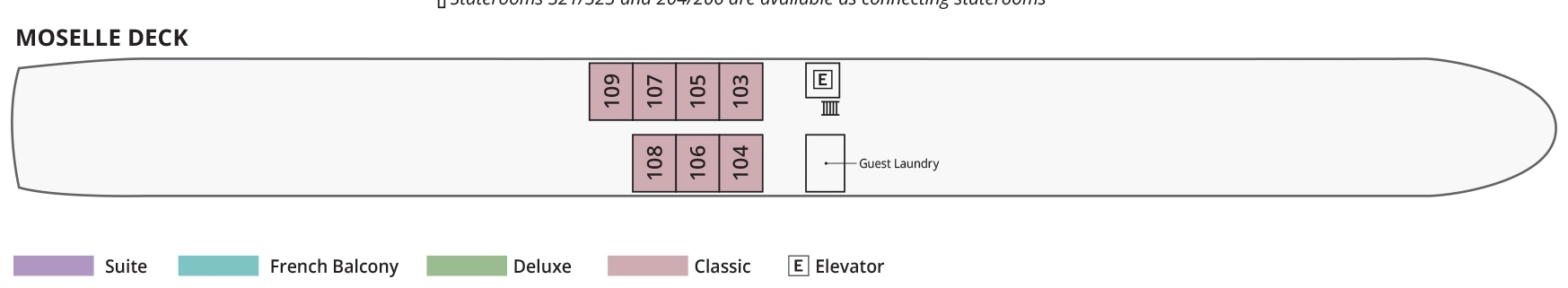 River Duchess, Deck 1: official cabin and venue layout