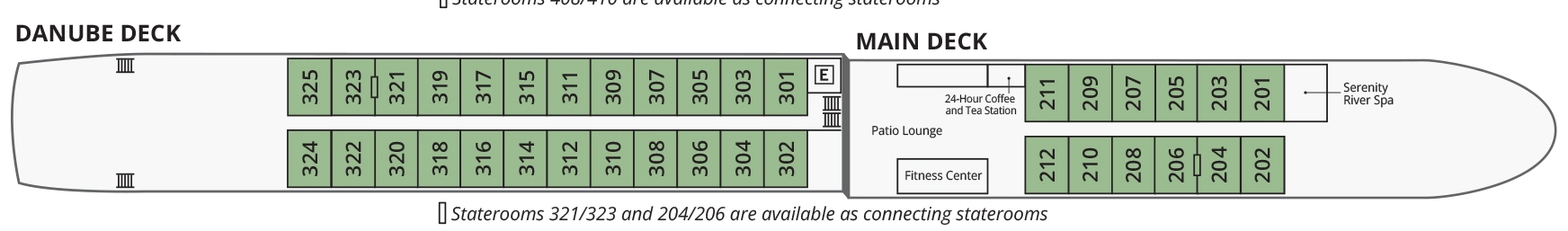 River Duchess, Deck 2: official cabin and venue layout