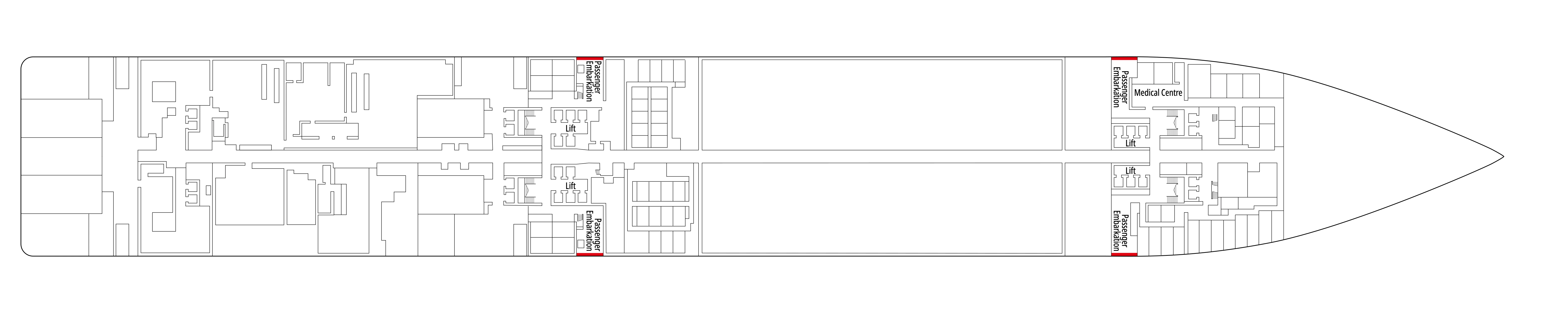 MSC Euribia, Deck 4: official cabin and venue layout