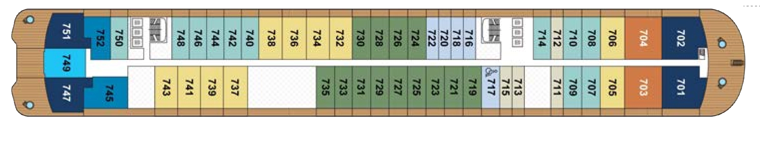 Luminara, Deck 7: official cabin and venue layout