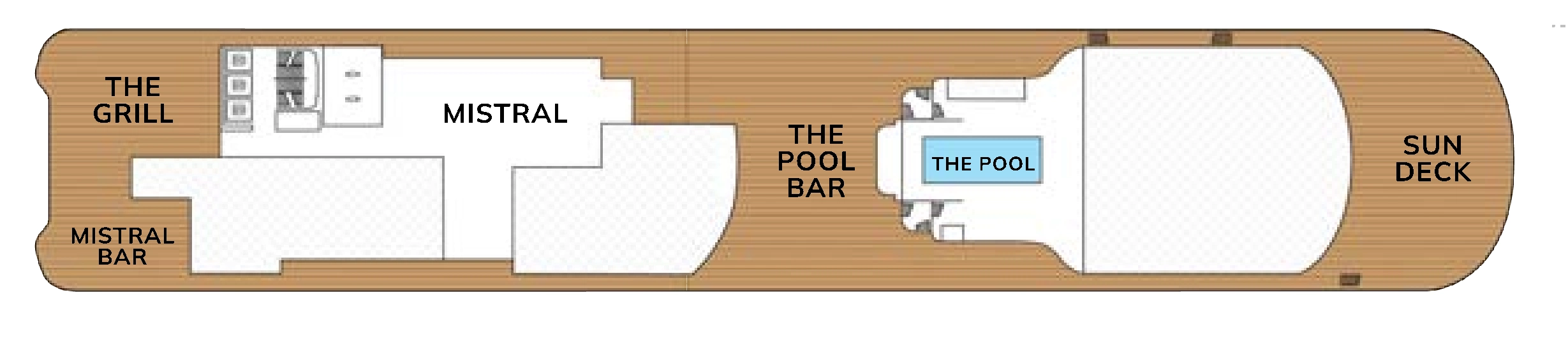 Luminara, Deck 10: official cabin and venue layout