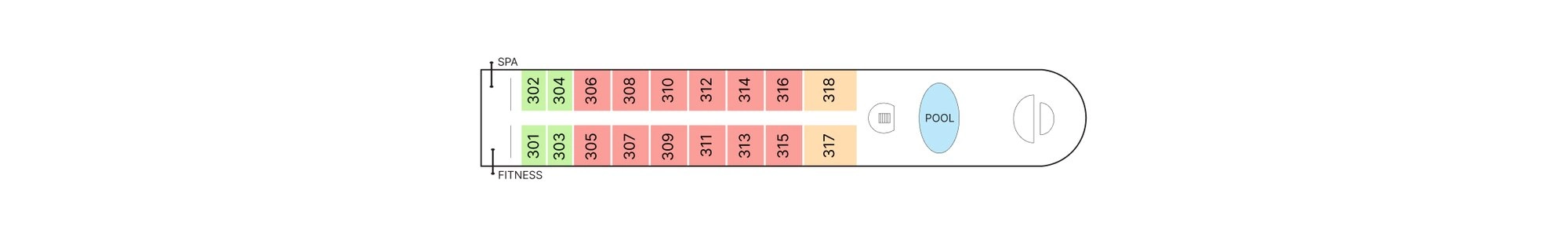 AmaDara, Deck 3: official cabin and venue layout