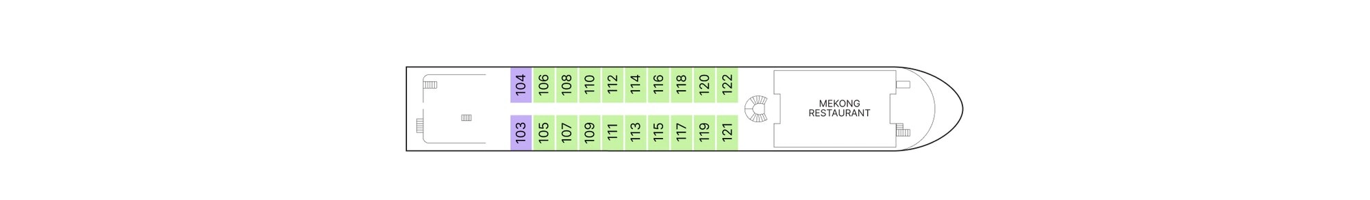 AmaDara, Deck 1: official cabin and venue layout