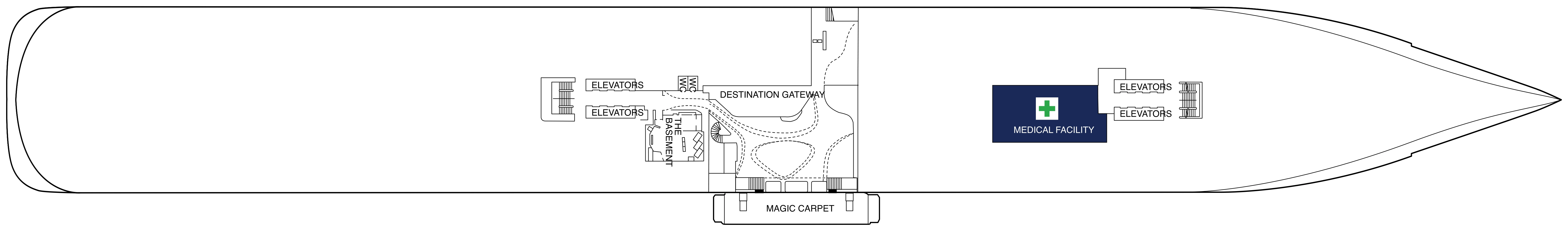 Celebrity Ascent, Deck 2: official cabin and venue layout