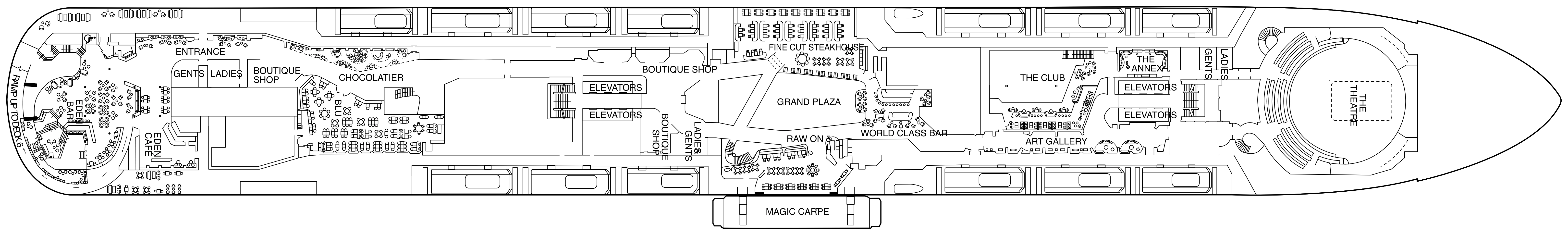 Celebrity Ascent, Deck 5: official cabin and venue layout