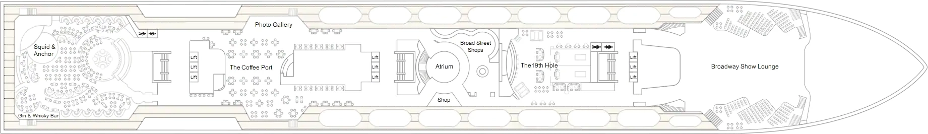 Marella Explorer 2, Deck 7: official cabin and venue layout