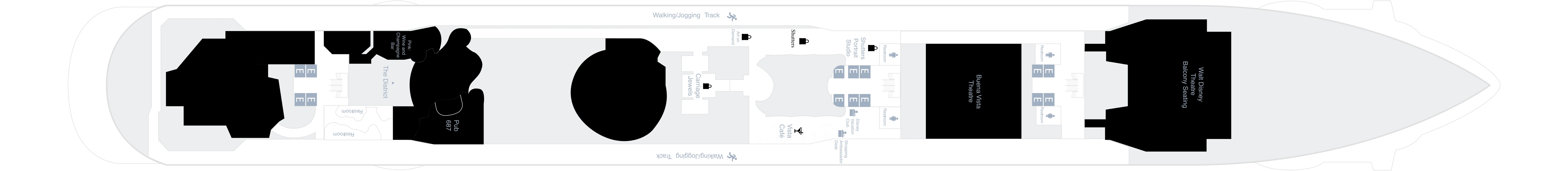 Disney Dream, Deck 4: official cabin and venue layout