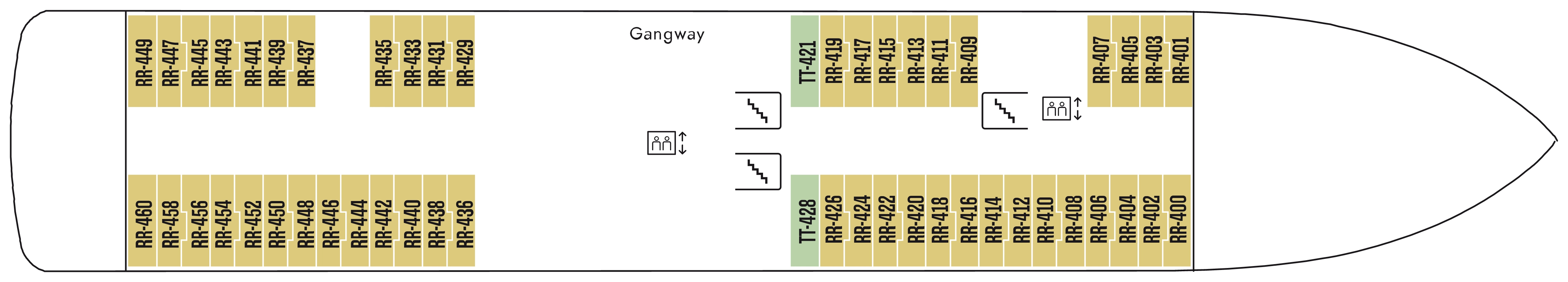 Fridtjof Nansen, Deck 4: official cabin and venue layout