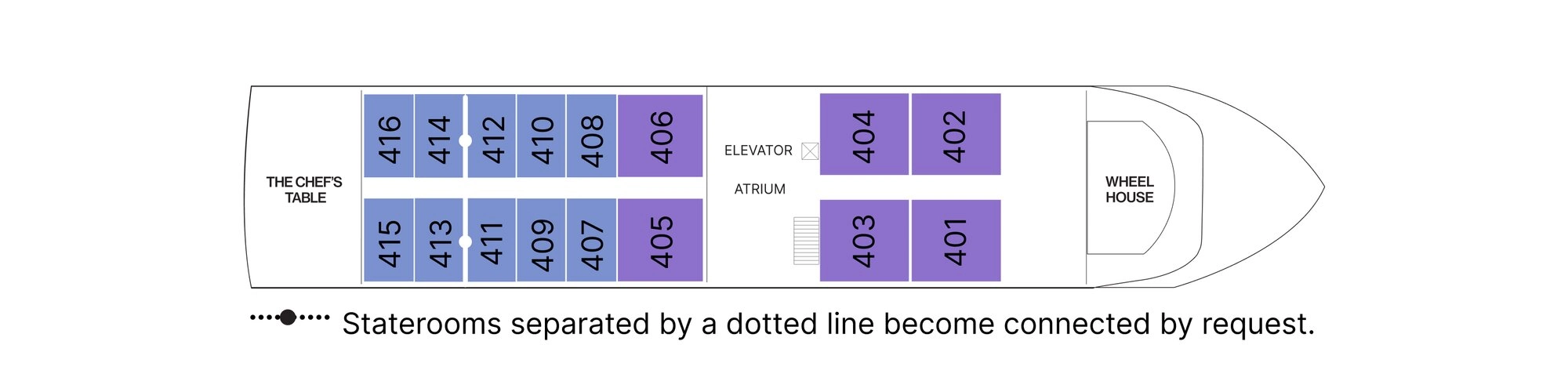 AmaLilia, Deck 4: official cabin and venue layout