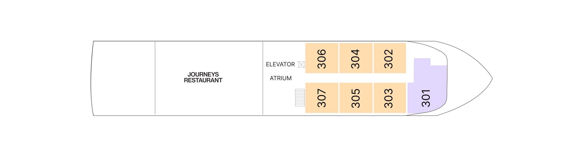 AmaLilia, Deck 3: official cabin and venue layout