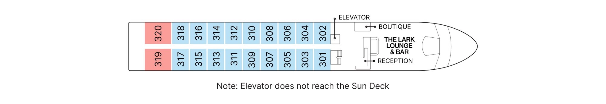 AmaVida, Deck 3: official cabin and venue layout