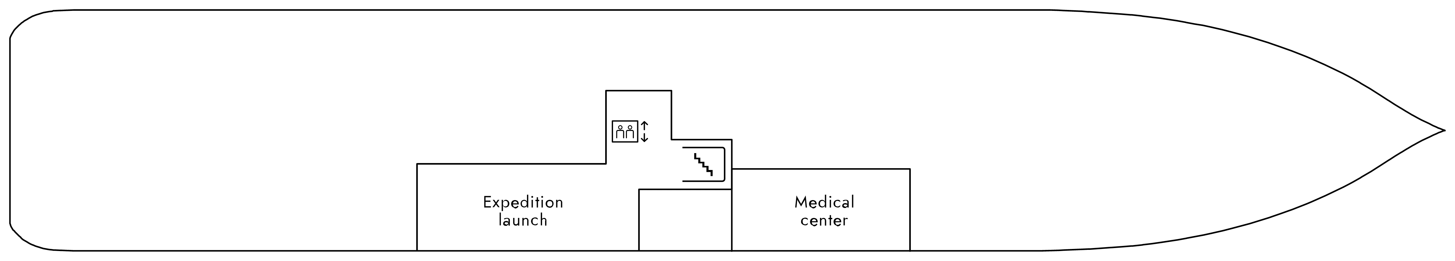 Roald Amundsen, Deck 3: official cabin and venue layout