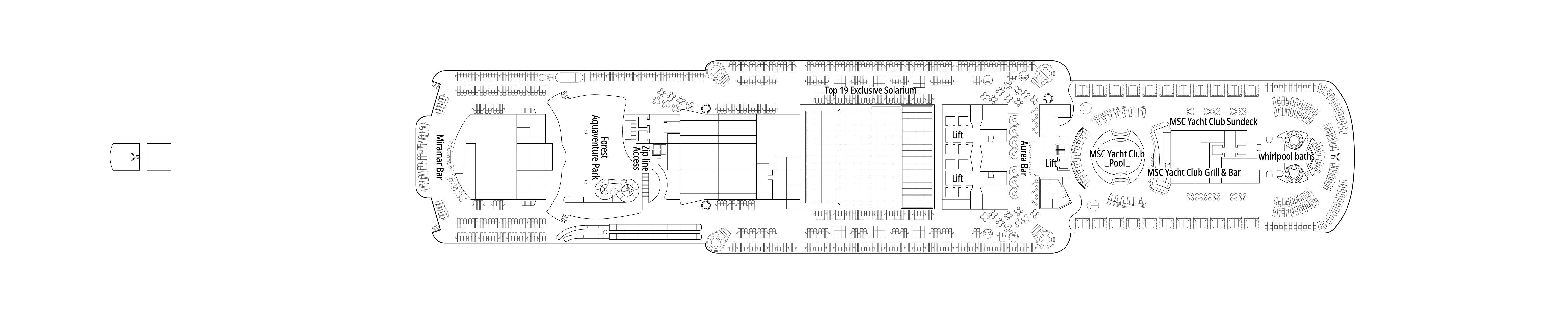 MSC Seaview, Deck 19: official cabin and venue layout