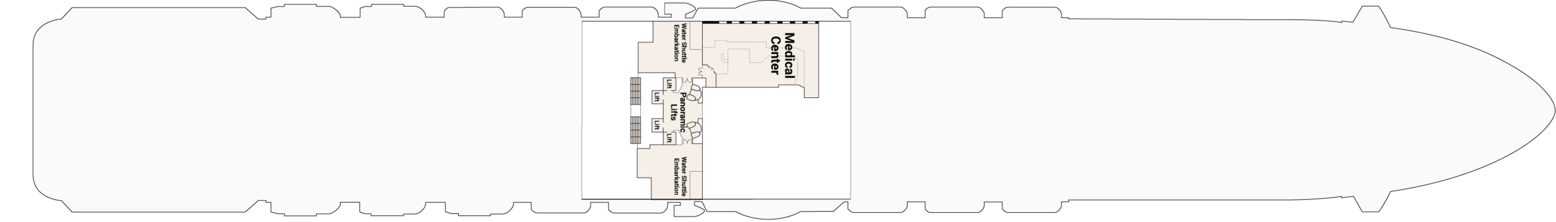 Discovery Princess, Deck 4: official cabin and venue layout