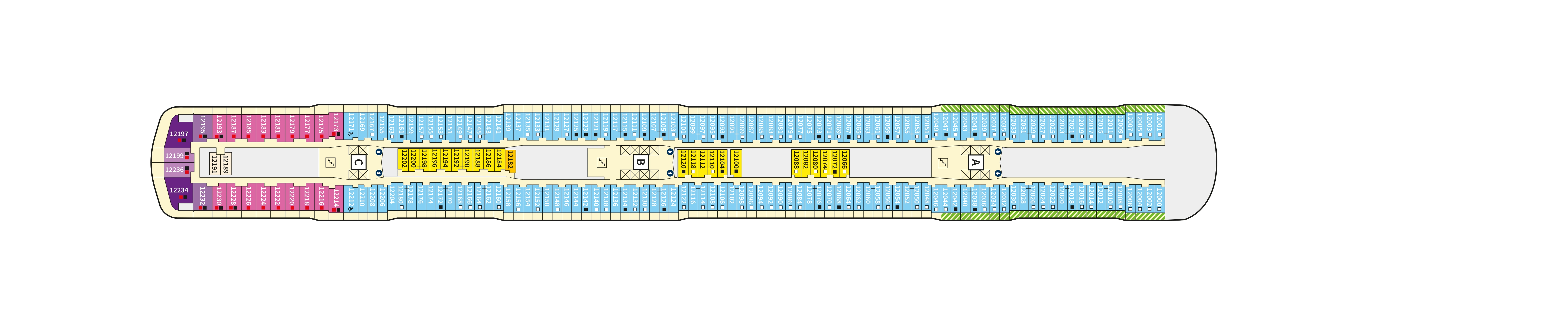 Mein Schiff Relax, Deck 12: official cabin and venue layout
