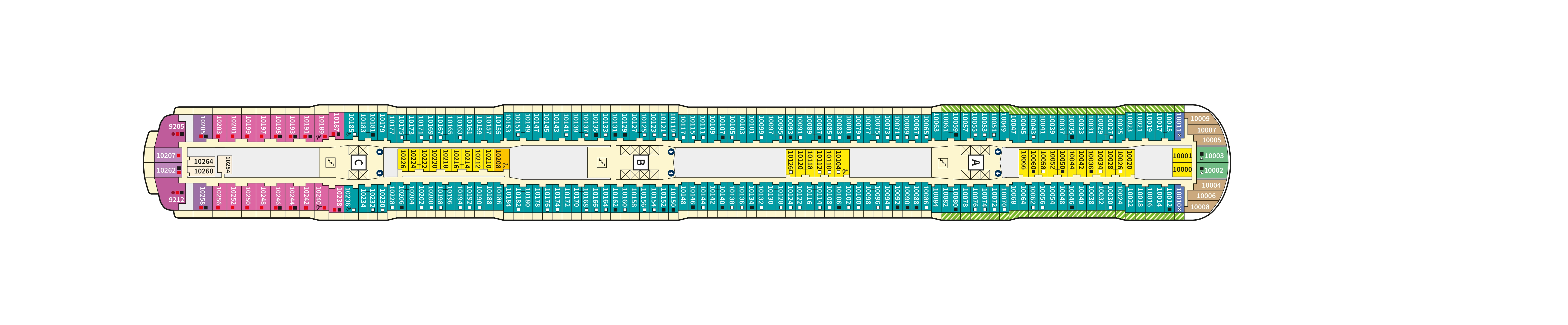 Mein Schiff Relax, Deck 10: official cabin and venue layout