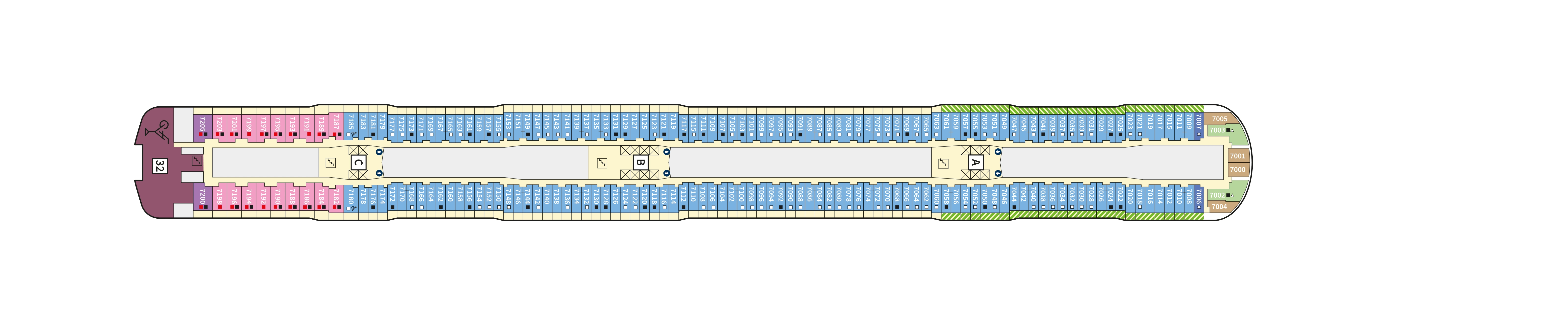 Mein Schiff Relax, Deck 7: official cabin and venue layout