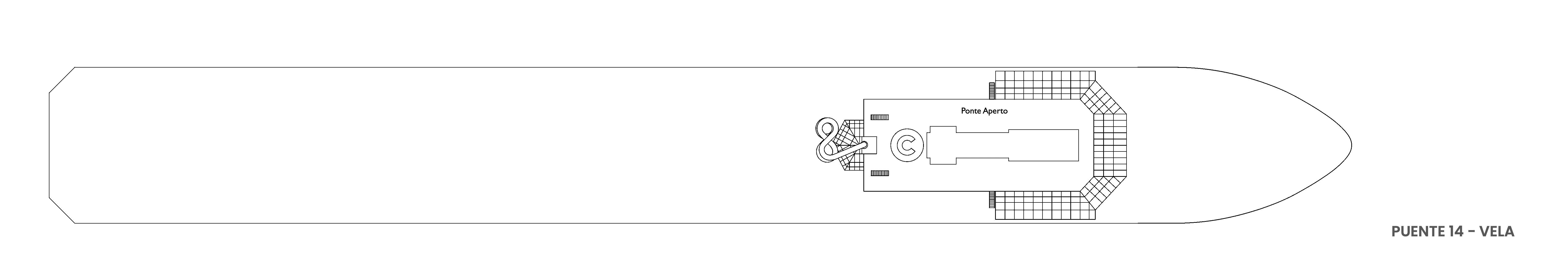 Costa Serena, Deck 14: official cabin and venue layout