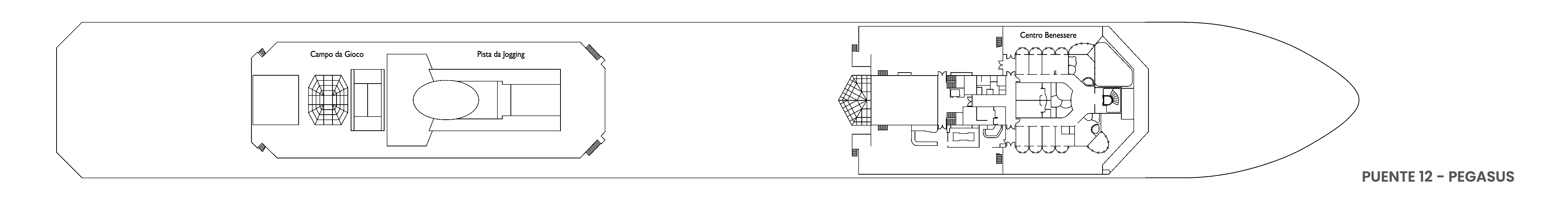 Costa Serena, Deck 12: official cabin and venue layout