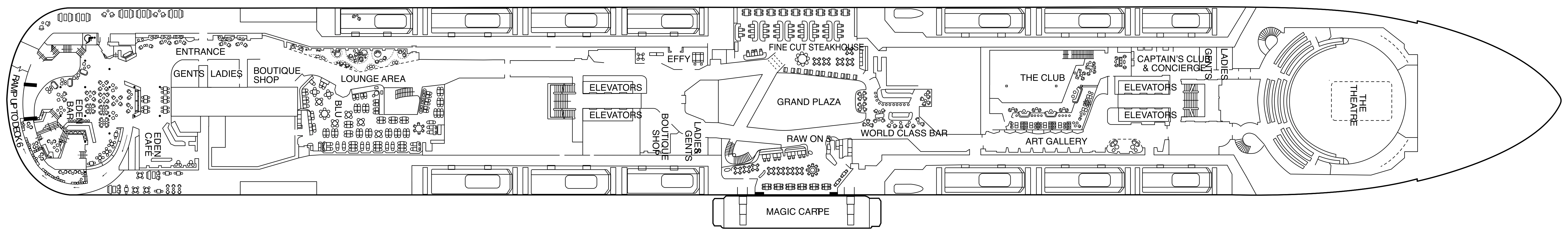 Celebrity Beyond, Deck 5: official cabin and venue layout