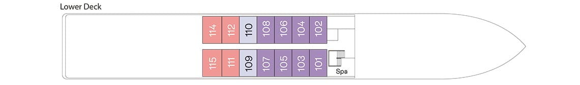 Douro Serenity, Deck 1: official cabin and venue layout