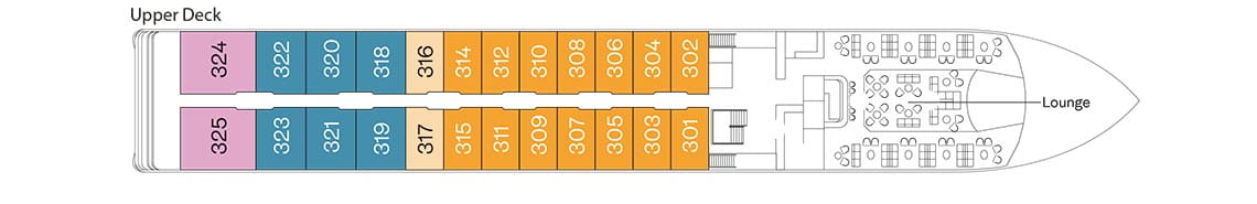 Douro Serenity, Deck 3: official cabin and venue layout
