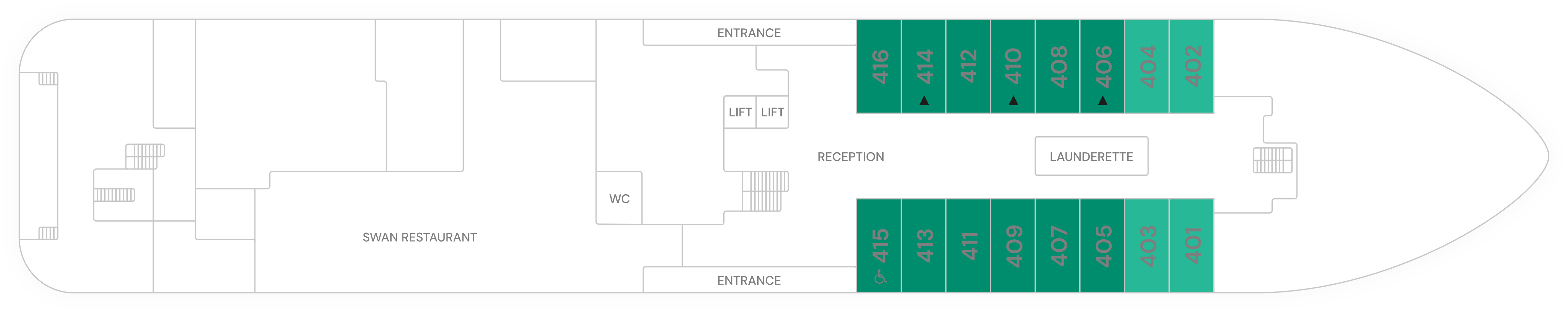 SH Vega, Deck 4: official cabin and venue layout