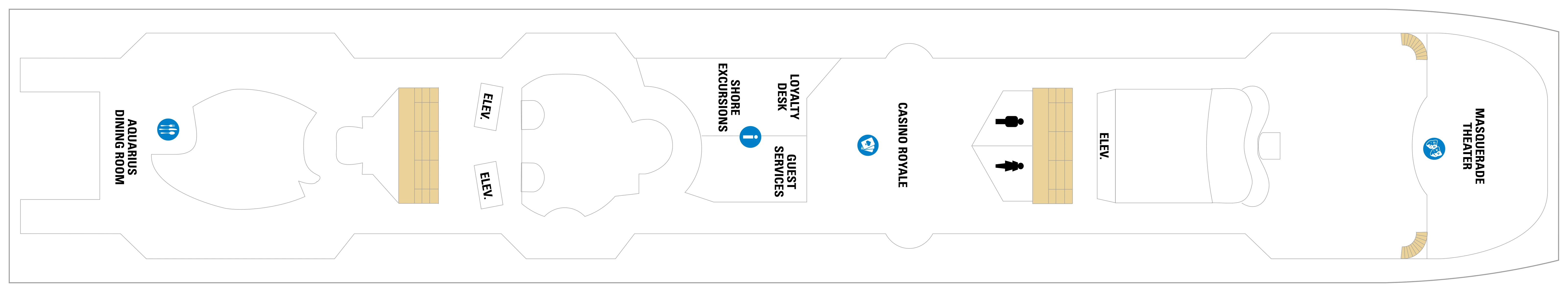 Vision of the Seas, Deck 5: official cabin and venue layout