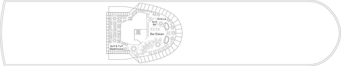 Marella Discovery, Deck 11: official cabin and venue layout