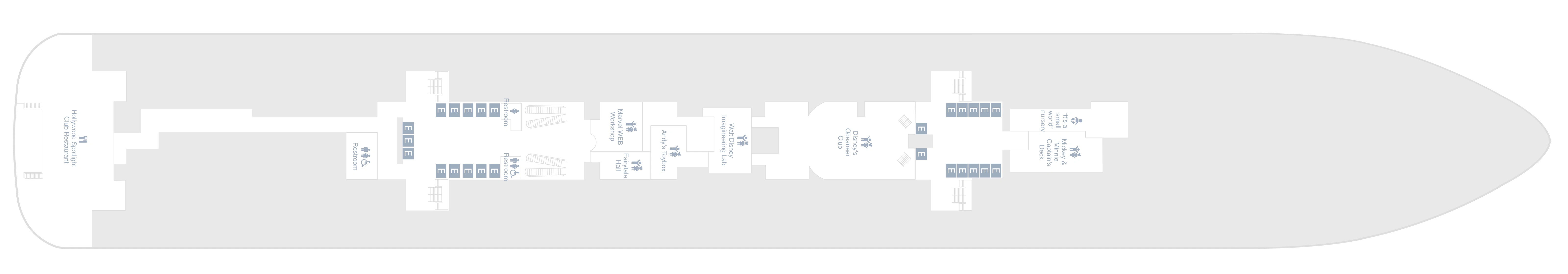 Disney Adventure, Deck 8: official cabin and venue layout