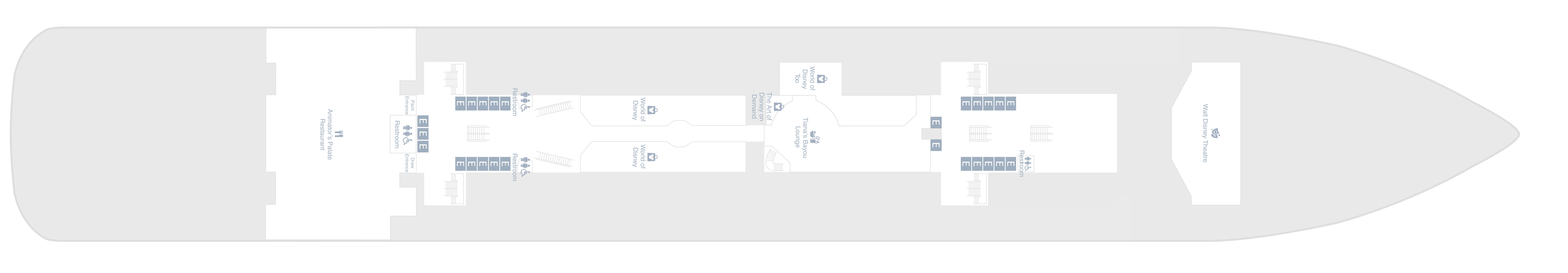 Disney Adventure, Deck 5: official cabin and venue layout