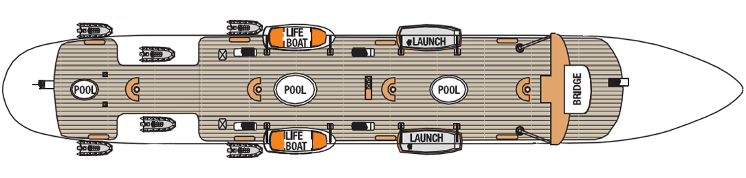 Royal Clipper, Deck 4: official cabin and venue layout