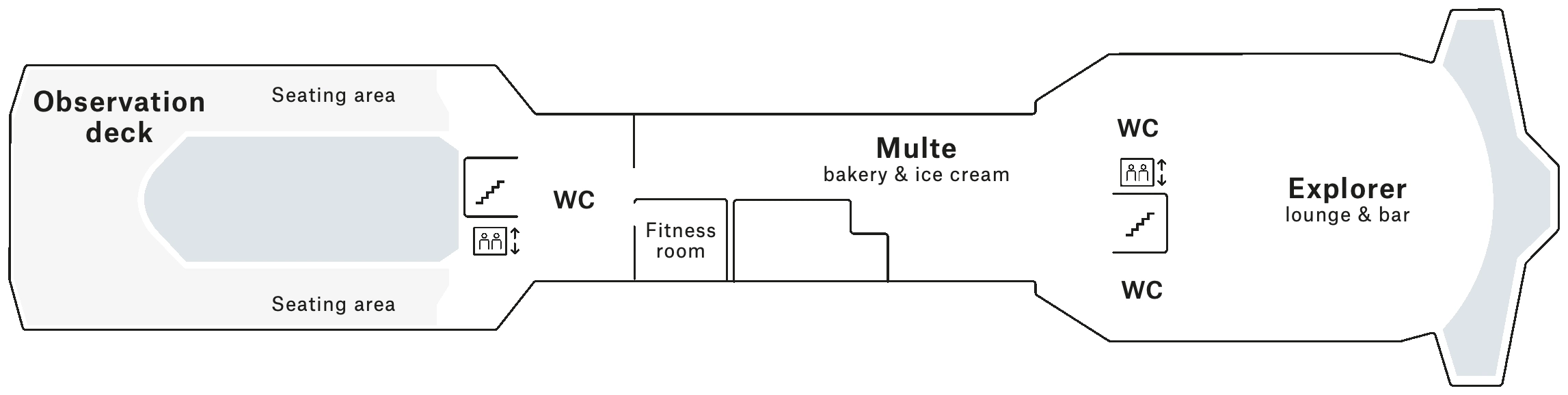 Nordkapp, Deck 7: official cabin and venue layout