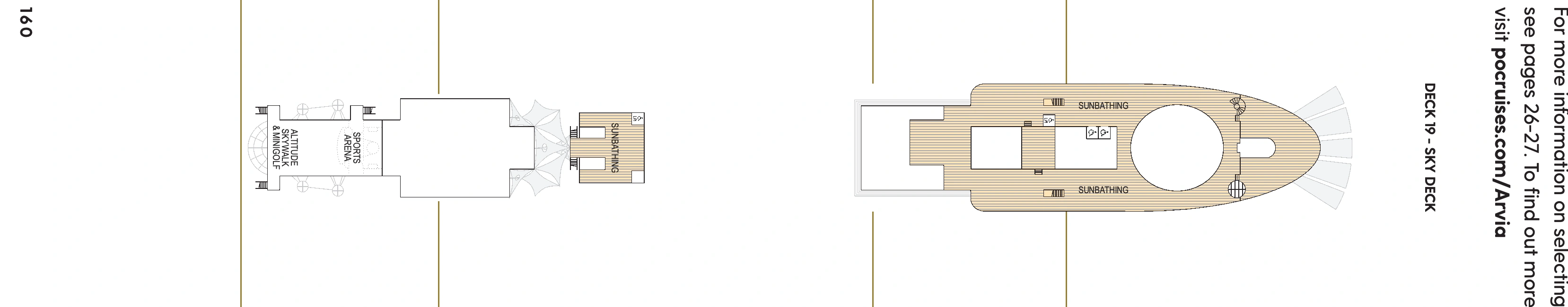 Arvia, Deck 19: official cabin and venue layout