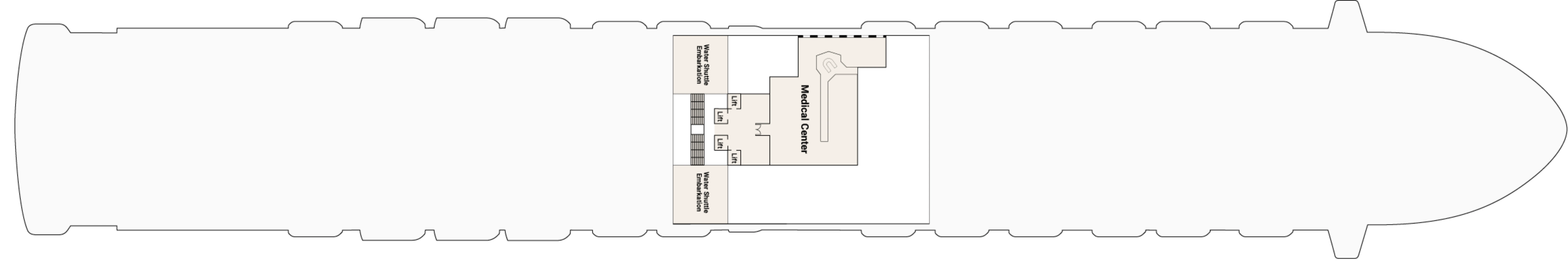 Caribbean Princess, Deck 4: official cabin and venue layout
