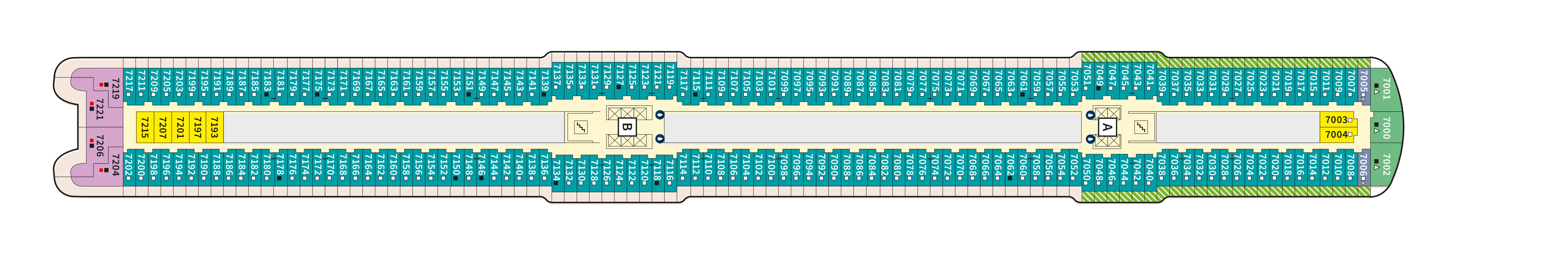 Mein Schiff 7, Deck 7: official cabin and venue layout