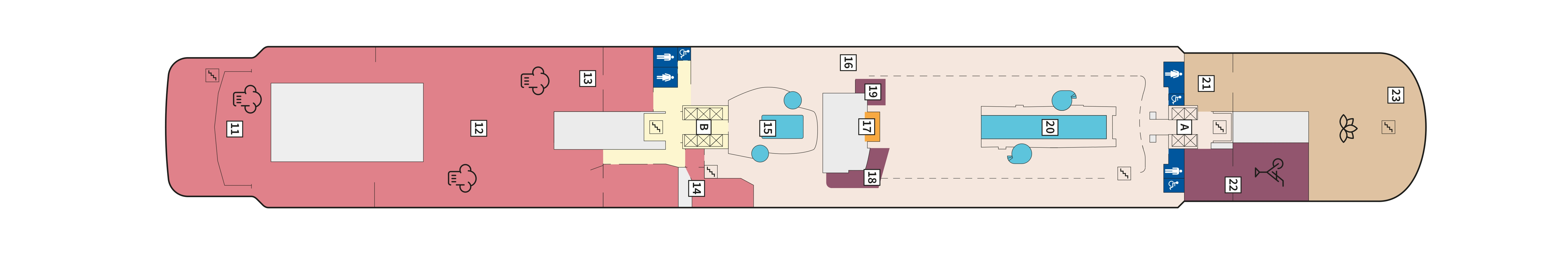 Mein Schiff 7, Deck 12: official cabin and venue layout