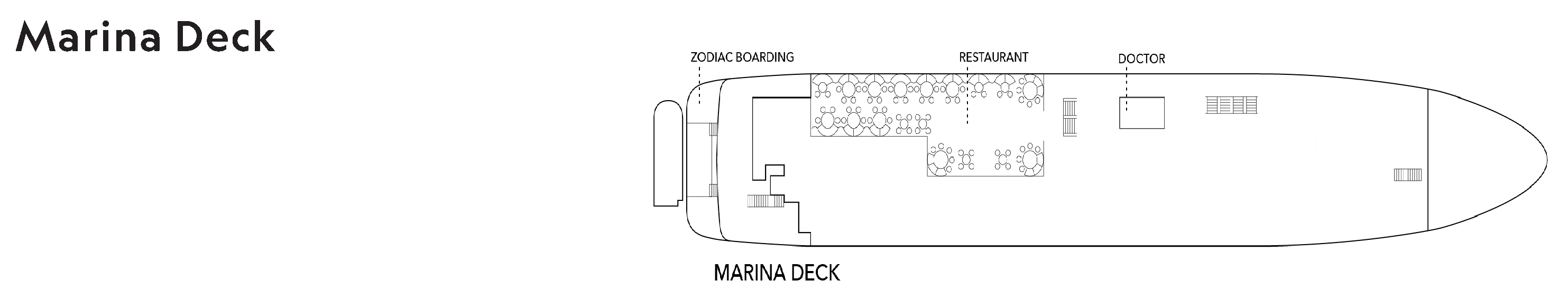National Geographic Gemini, Deck 1: official cabin and venue layout