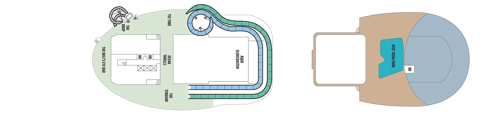 Norwegian Aqua, Deck 18: official cabin and venue layout