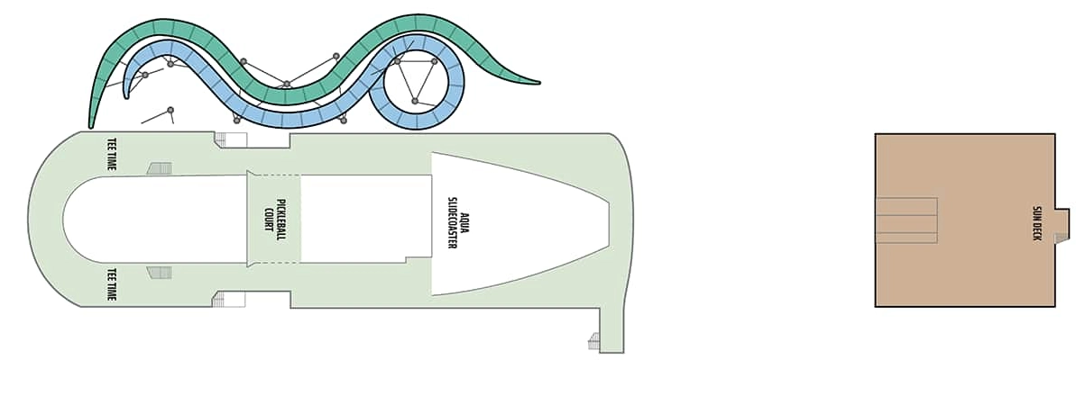 Norwegian Aqua, Deck 19: official cabin and venue layout